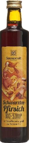 SONNENTOR Schwarztee Pfirsich Sirup, 500 ml