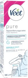 VEET Pure crème dépilatoire maillot&aisselle peau sensible, 100 ml