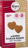 Werz Biscuits complets sans gluten aux 4 céréales et au cacao, 150 g