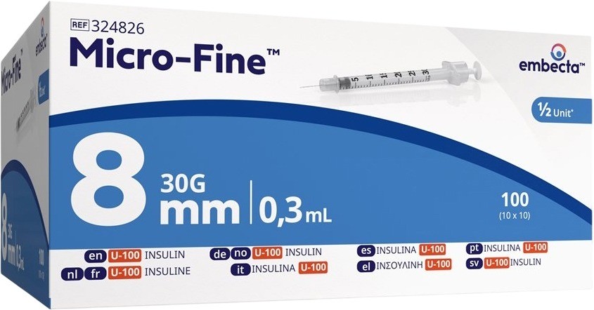 Zarys DicoSULIN Insulinspritze U-100 – 1 Ml Einwegspritze Mit Kanüle, 1 Stück